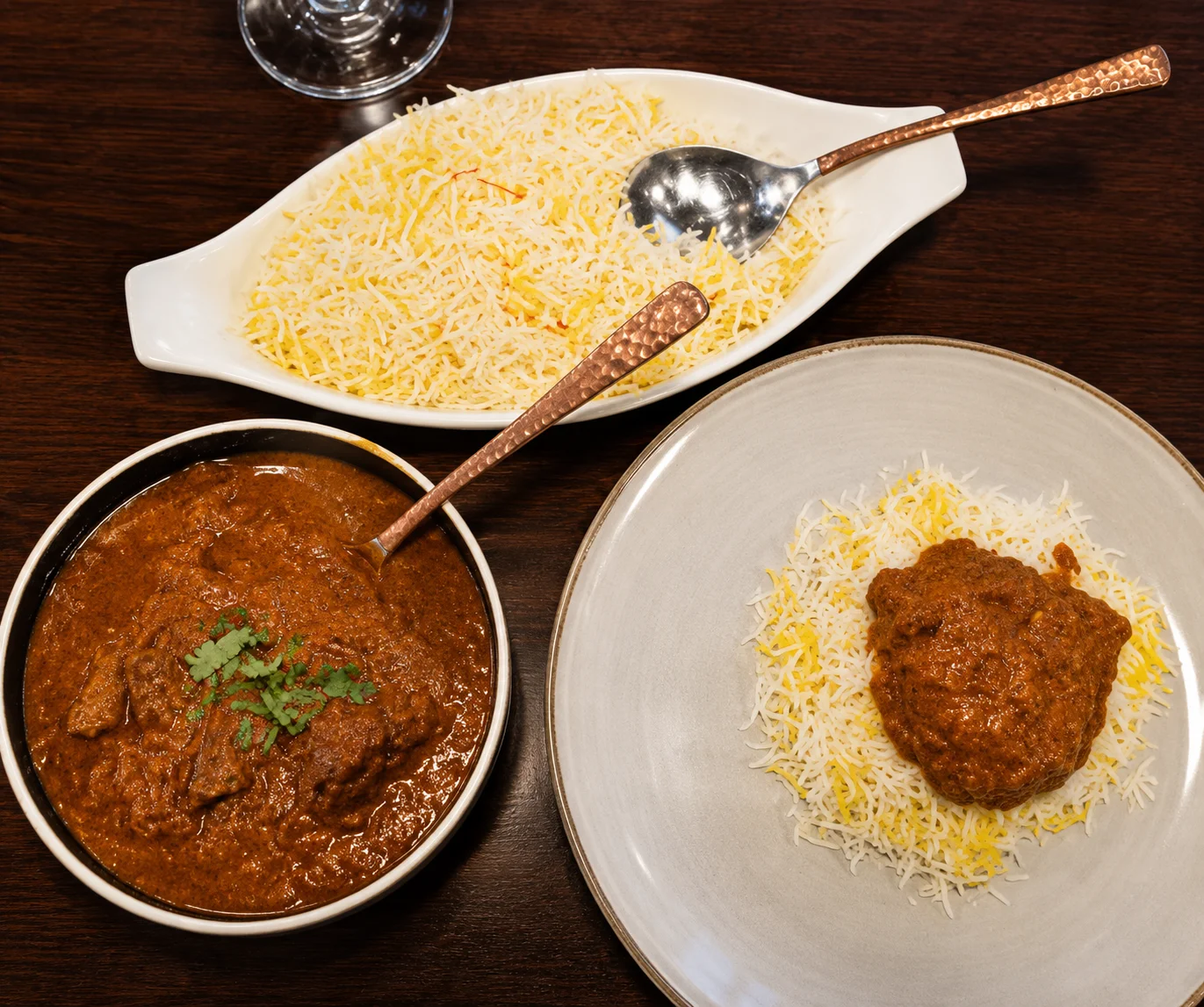 Beef Curry Bowl — rich beef curry on masala rice at My Spice N Rice, Calgary SE